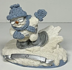 Snow Buddies Snowman Figurine Slick Snowboarding The Encore Group 5” L x 4” H - Picture 1 of 12
