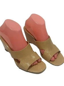 Sandalias sin cordones Inez para mujer de cuero tostado con cuñas talla 9M - Imagen 1 de 9