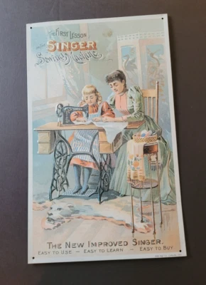Metal Sign - Singer Sewing Machines - based on Victorian 1800's trade card - Image 1 of 4