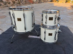 RARE TAMA ARTSTAR BIRDS EYE MAPLE 10,13,16 WHITE TOM SET !! JAPAN !! LARS !! - Picture 1 of 24