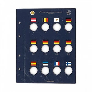 Hojas VISTA para las monedas 2€ Erasmus Leuchtturm *LuzDeFaro - Picture 1 of 2