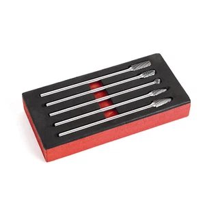 1/4" Die Grinder Bits 5pcs Extra Long Carbide Burrs Set Shank Carbide Double Cut - Picture 1 of 4