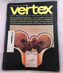 VERTEX SCIENCE FICTION FANTASY MAGAZINE V 2 # 3 1974 ERICH VONDANIKEN NIVEN - Picture 1 of 1