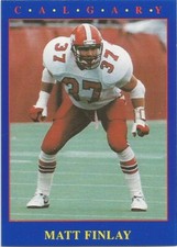 1990 JOGO CFL MATT FINLAY CALGARY STAMPEDERS #204 (EASTERN MICHIGAN)