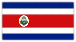 Calcomanía Pegatina Patriótica Bandera de Costa Rica Laptop Pared Coche Camión Sombrero Rígido Casco   - Imagen 1 de 1