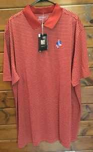 New England Patriots Old Logo Nike Golf Dri-Fit Red Striped Polo Shirt 3XL NWT - Picture 1 of 7