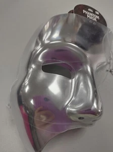 5 x MENS MASQUERADE Mask Phantom Half Face|Fancy Dress PROM BALL/Silver - Picture 1 of 1