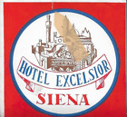 ITALY - ITALIA - HOTEL EXCELSIOR - SIENA - OLD HOTEL LABEL  - blue