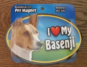Imán laminado Scandical I Love My Dog coche mascota 4" x 6" Basenji - Imagen 1 de 1