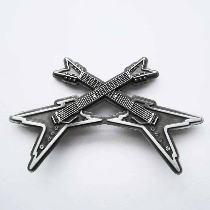 Guitarras Eléctricas Cruzadas Heavy Metal Música Rock & Roll Metal Moda Hebilla de Cinturón Foto 1 de 1