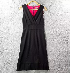 Vintage Jacqui E Womens Dress Size 8 Black Red Sleeveless A-line Knee Length - Picture 1 of 13