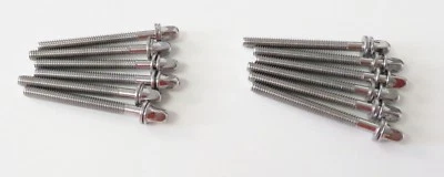 12 NEW TOM SNARE DRUM TENSION RODS 55mm CHROME [2 5/8" Long] SONOR Brand (56mm) - Image 1 of 2