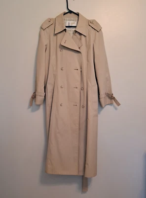 London Fog Maincoats Womens 70s Vintage Double-Breasted Trench Coat Beige 14R - Image 1 of 4