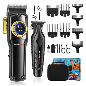 Professional Hair Clippers Set for Men Cordless Barber Kit Hair Cutting Kit R... - Picture 1 of 6