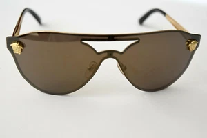 Gafas de sol Versace Black Gold Aviator Mirrored 2161-B 1002/F9 - Imagen 1 de 7