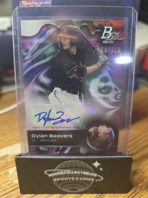 DYLAN BEAVERS 2023 BOWMAN PLATINUM TOP PROSPECT PINK AUTO /199  - Image 1 of 3