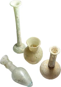 4 Ancient Roman Glass perfume bottles found in the Holyland - Picture 1 of 3