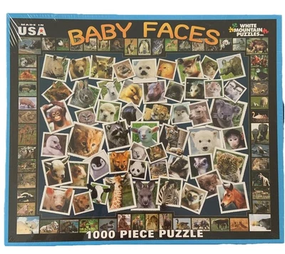 New SEALED "BABY FACES" 1000 Piece Jigsaw Puzzle By White Mountain (2011) USA - Image 1 of 4