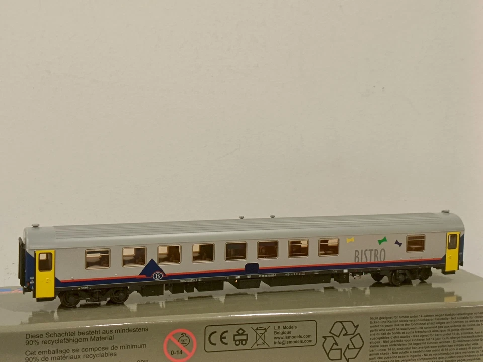 Ls Models Ho Art. 92999 Sncb Voiture Wr "Bistro" Livrée Memling Logo B Blanc - Photo 1/1