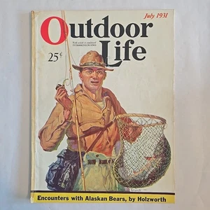 Vtg Outdoor Life Magazine July Fly Fishing Fred Everett Cover Art - Picture 1 of 7