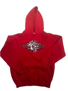 Felpa con cappuccio pullover vintage stile Jnco Bulldog Y2K anni 2000 rara taglia media - Foto 1 di 3