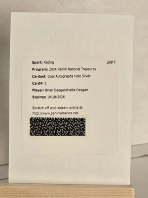 Brian Hailie Deegan 2024 National Treasures HOLO SILVER Dual Auto /25 REDEMPTION - Image 1 of 3