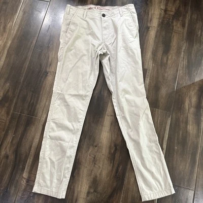 Pantalones chinos ajustados 32x32 para hombre rojos camel hechos a mano Foto 1 de 4