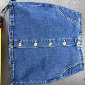 New Look Size S Navy Denim Button A Line Mini Short Skirt - Picture 1 of 8