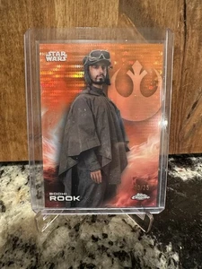 2025 Topps Chrome Star Wars Bodhi Rook /25 Orange Pulsar - Picture 1 of 2