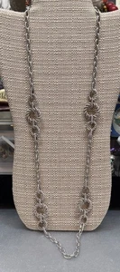 Judith Ripka Bold .925 Sterling Silver Ribbed Link 36” Necklace 91 Gram HTF (A) - Picture 1 of 10
