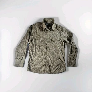 NWOT Pendleton Laramie Long Sleeve Pearl Snap Brown Paisley Cotton Shirt Medium - Picture 1 of 13