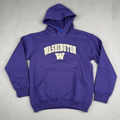 Washington Huskies Hoodie Youth Medium 7-8 Purple Football Champion Pullover - Image 1 of 4