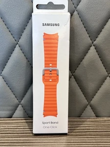 Official Samsung One Click 20mm Sport Band For Galaxy Watch 4/5/6/7, Orange, M/L - Picture 1 of 4