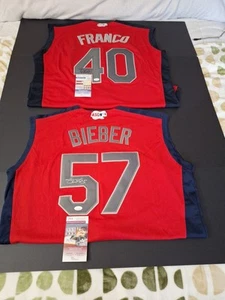 SHANE BIEBER/WANDER FRANCO SIGNED 2019 AMERICAN LEAGUE A.S.G.JERSEY WITH JSA COA - Picture 1 of 20