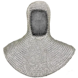 Chainmail Coif Hood Knight Armour Crusader Costume Zinc Plated Larp Reenactment - Picture 1 of 3