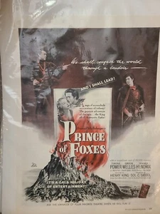 "Anuncio de película de revista 1949 ""Prince of Foxes"" - Imagen 1 de 2