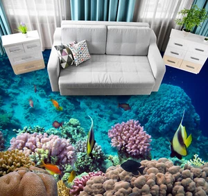 3D Blue Purple Coral G4676 Floor WallPaper Murals Wall Print Decal AJ Coco 2024 - Picture 1 of 5