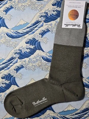 Pantherella Men's Merino Wool English Socks Colour Block Olive 7.5-9.5 41-44 £19 - Image 1 of 4