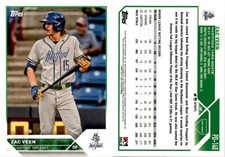 2023 Topps Pro Debut ZAC VEEN Baseball Card PD-140 Hartford Yard Goats