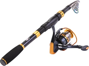 Fishing Rod Reel Combos Carbon Fiber Telescopic Fishing Pole with Spinning Reel  - Picture 1 of 7