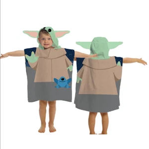 Poncho de felpa táctil de seda para bebé Yoda 23,6""x47,2"" para niños - Imagen 1 de 3