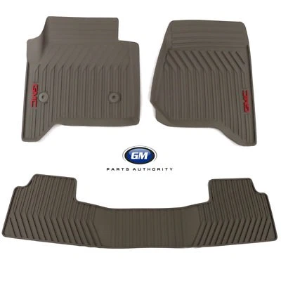 2015-2019 GMC Yukon Premium All Weather Front & 2nd Row Floor Mats Dune OEM GM - Image 1 of 4