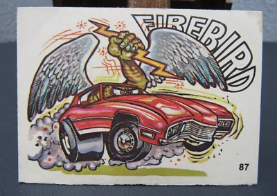 Firebird 1970 Donruss Oddest Odd Rods Stickers #87 w/ Fan Sketch Back - Image 1 of 2