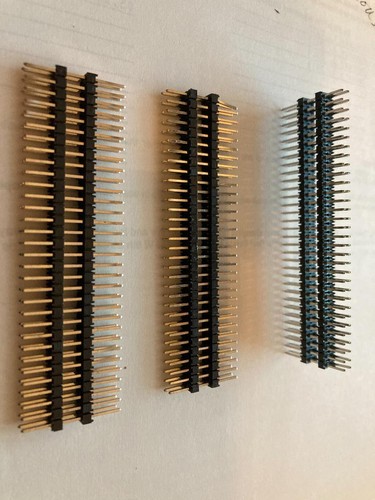 LOT OF 100 - 32 PINS HEADER 2 ROW DOUBLE STACK 2.54MM SPACING ...