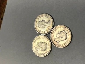 3 - Südafrika 3 Pence Gruppe / Silber / 1939-43-55 / schöner Circ #17693-2 - Bild 1 von 2