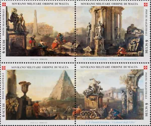 2003 S.M.O.M. SMOM Antiche vedute 4 Roma - 2 coppie MNH - Imagen 1 de 1