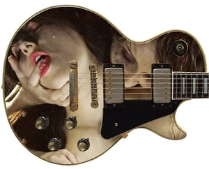 Guitar Skin Axe Wrap Re-skin Bass Reface DIY Vinyl Girls Hot Sexual Lips GS060 - Picture 1 of 7