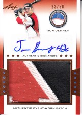 2013 Leaf Power Showcase Patch Autographs Bronze #JD1 Jon Denney/50  