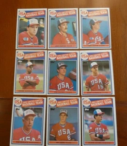 TOPPS BASEBALL CARD 1985 LOTTO 9 CARDS 1984 USA SQUADRA DI BASEBALL - Foto 1 di 1