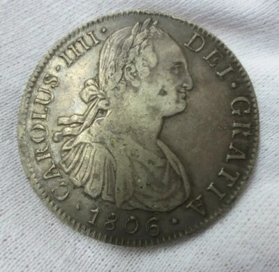 1806Mo-TH México 8 Reales XF (Dobled Die Anverse) - Imagem 1 de 4